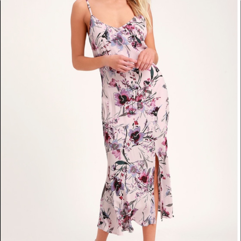 Lavender floral Midi dress